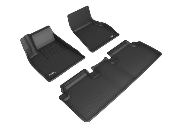 3D MAXpider KAGU Floor Mat for 2015-2019 TESLA MODEL S  - BLACK - 1ST ROW 2ND ROW - L1TL01301509 [2023 2022 2021 2020 2019]