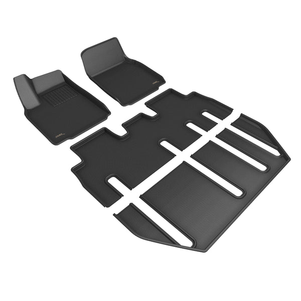 3D MAXpider KAGU Floor Mat for 2022-2023 TESLA MODEL X 7 SEAT  - BLACK - 1ST ROW 2ND ROW 3RD ROW  - L1TL04801509 [2017 2016 2015 2014 2013 2012 2011 2010]