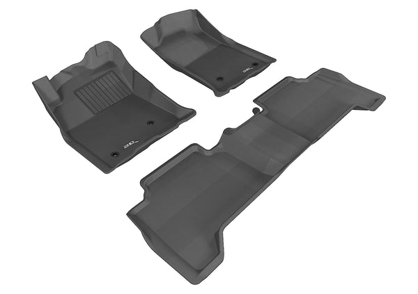 3D MAXpider KAGU Floor Mat for 2005-2011 TOYOTA TACOMA DOUBLE CAB  - BLACK - 1ST ROW 2ND ROW - L1TY05701509 [2024 2023 2022 2021 2020 2019 2018 2017 2016]