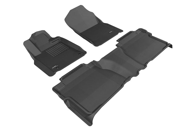 3D MAXpider KAGU Floor Mat for 2007-2011 TOYOTA TUNDRA DOUBLE CAB  - BLACK - 1ST ROW 2ND ROW - L1TY14701509 [2020 2019 2018 2017 2016]