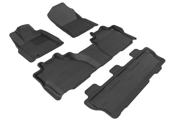 3D MAXpider KAGU Floor Mat for 2012-2021 TOYOTA SEQUOIA  - BLACK - 1ST ROW 2ND ROW 3RD ROW - L1TY15201509 [2015 2014 2013 2012 2011 2010]