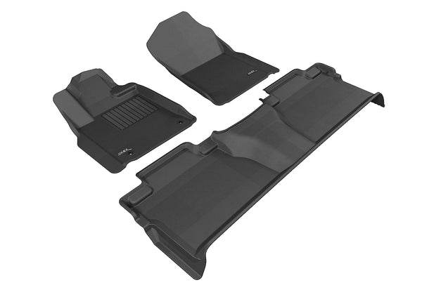 3D MAXpider KAGU Floor Mat for 2014-2021 TOYOTA TUNDRA CREWMAX  - BLACK - 1ST ROW 2ND ROW - L1TY15301509 [2023 2022 2021 2020 2019 2018 2017 2016 2015 2014 2013 2012 2011 2010]