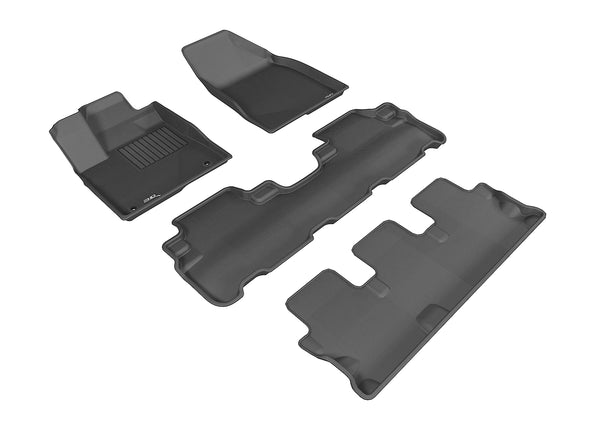 3D MAXpider KAGU Floor Mat for 2014-2019 TOYOTA HIGHLANDER  - BLACK - 1ST ROW 2ND ROW 3RD ROW - L1TY16301509 [2022 2021 2020 2019 2018 2017 2016]