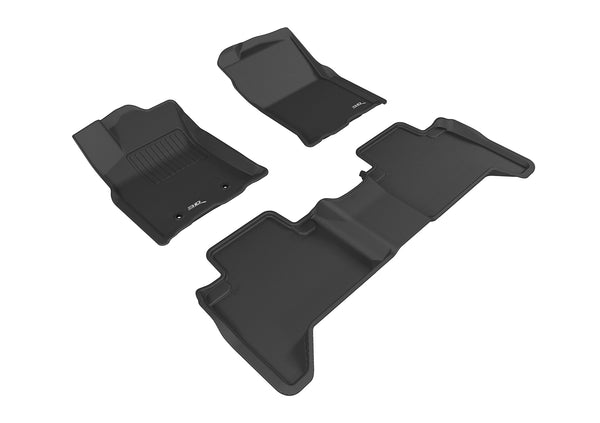 3D MAXpider KAGU Floor Mat for 2016-2023 TOYOTA TACOMA DOUBLE CAB  - BLACK - 1ST ROW 2ND ROW - L1TY19201509 [2023]