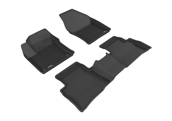 3D MAXpider KAGU Floor Mat for 2016-2022 TOYOTA PRIUS/ PRIUS PRIME  - BLACK - 1ST ROW 2ND ROW - L1TY20901509 [2023 2022 2021 2020 2019 2018]