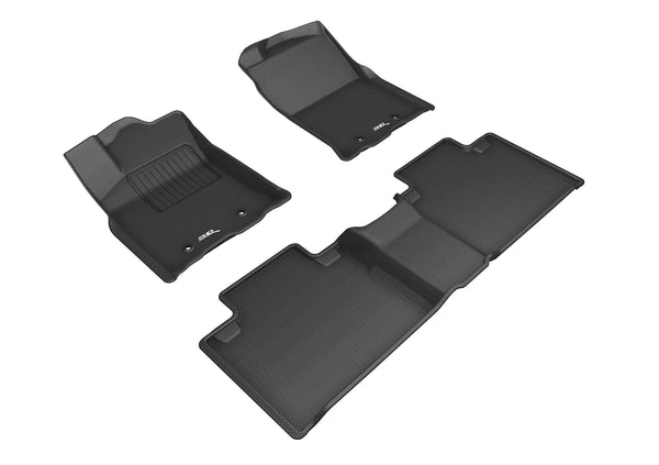 3D MAXpider KAGU Floor Mat for 2018-2023 TOYOTA TACOMA ACCESS CAB  - BLACK - 1ST ROW 2ND ROW - L1TY25001509 [2021 2020 2019]