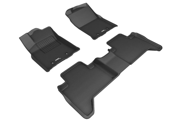 3D MAXpider KAGU Floor Mat for 2018-2023 TOYOTA TACOMA DOUBLE CAB  - BLACK - 1ST ROW 2ND ROW - L1TY25101509 [2021 2020 2019]