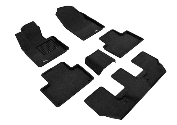 3D MAXpider ELEGANT Floor Mat for 2015-2023 VOLVO XC90 T5/ XC90 T6  - BLACK - 1ST ROW 2ND ROW 3RD ROW - L1VV02004709 []