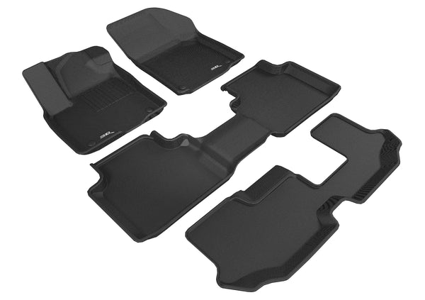 3D MAXpider KAGU Floor Mat for 2018-2024 VOLKSWAGEN ATLAS  - BLACK - 1ST ROW 2ND ROW 3RD ROW - L1VW08401509 []