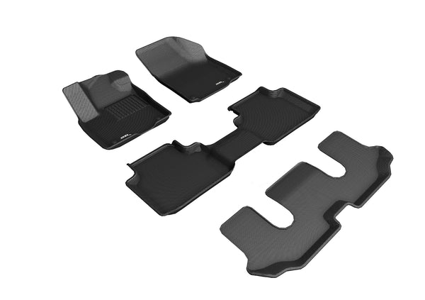 3D MAXpider KAGU Floor Mat for 2018-2024 VOLKSWAGEN ATLAS  - BLACK - 1ST ROW 2ND ROW 3RD ROW - L1VW08801509 []