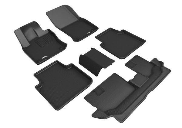 3D MAXpider KAGU Floor Mat for 2018-2023 VOLKSWAGEN TIGUAN  - BLACK - 1ST ROW 2ND ROW 3RD ROW - L1VW10701509 []