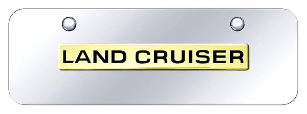 Toyota Land Cruiser Gold on Chrome 3D Bar Mini License Plate - LAC.N.GCM