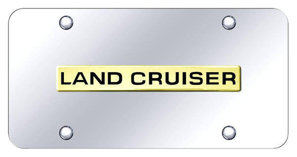 Toyota Land Cruiser Gold on Chrome 3D Bar License Plate - LAC.N.GC