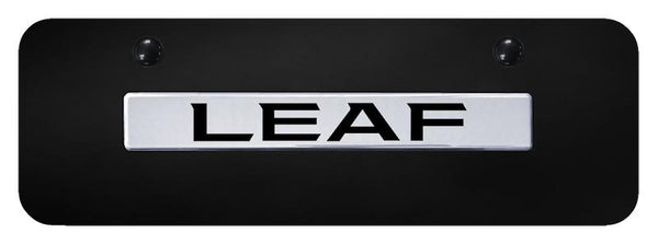 Nissan Leaf Chrome on Black 3D Bar Mini License Plate - LEAF.N.CBM