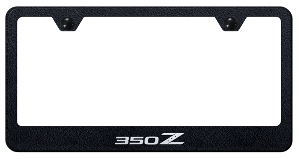 Nissan 350Z Stainless Steel Frame - Laser Etched Rugged Black License Plate Frame - LF.350.ERB