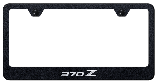 Nissan 370Z Stainless Steel Frame - Laser Etched Rugged Black License Plate Frame - LF.370.ERB