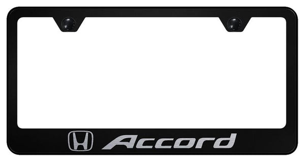 Honda Accord Black Laser Etched Standard License Frame - LF.ACC.EB