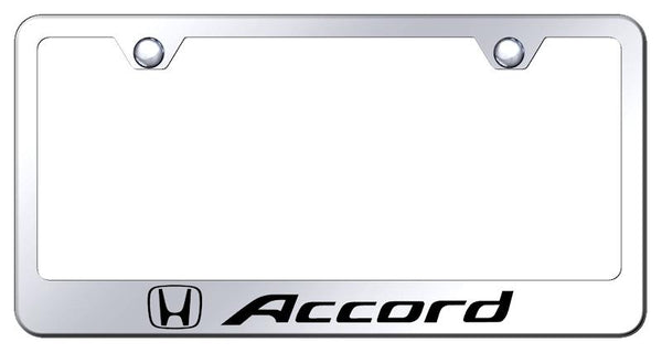 Honda Accord Chrome Laser Etched Standard License Frame - LF.ACC.EC