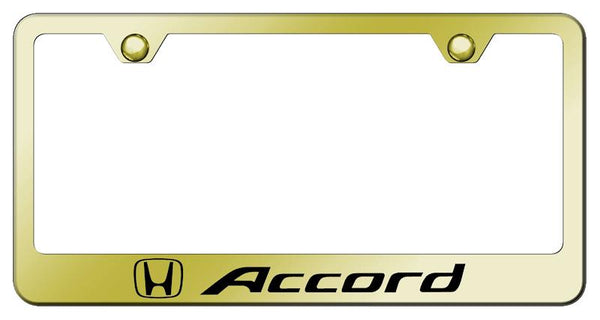 Honda Accord Gold Laser Etched Standard License Frame - LF.ACC.EG