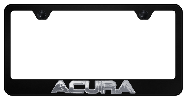 Acura Acura OEM Stainless Steel Frame - Chrome on Black License Plate Frame - LF.ACU.CB