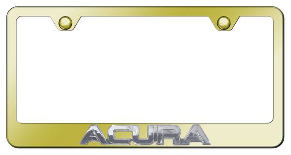 Acura Acura OEM Stainless Steel Frame - Chrome on Gold License Plate Frame - LF.ACU.CG