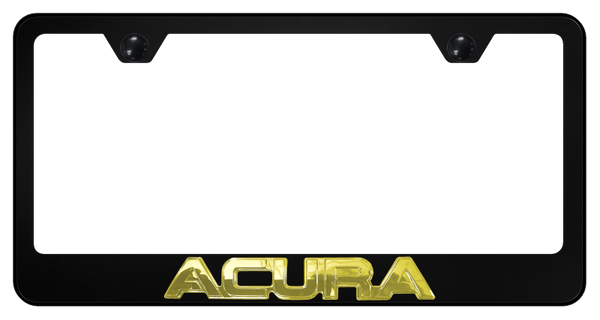 Acura Acura OEM Stainless Steel Frame - Gold on Black License Plate Frame - LF.ACU.GB