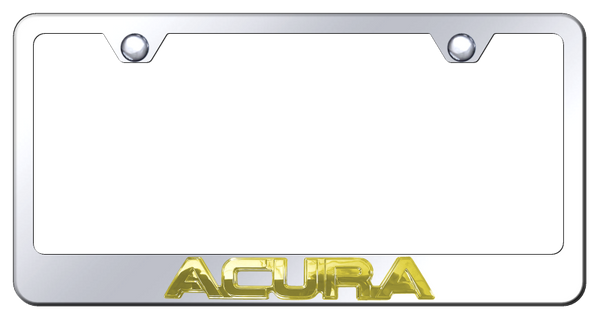 Acura Acura OEM Stainless Steel Frame - Gold on Mirrored License Plate Frame - LF.ACU.GC