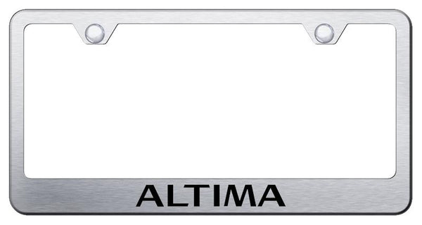 Nissan Altima Brushed Stainless Steel Laser Etched Standard License Frame - LF.ALT.ES