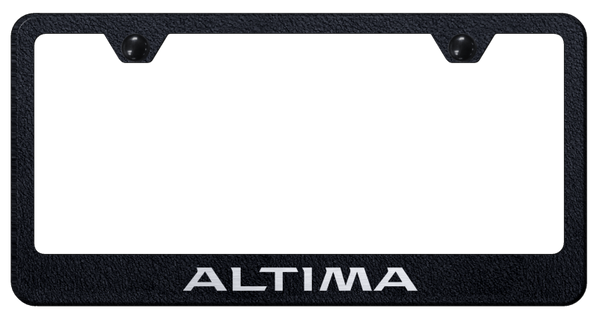 Nissan Altima Stainless Steel Frame - Laser Etched Rugged Black License Plate Frame - LF.ALT.ERB