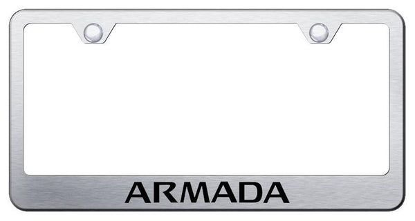 Nissan Armada Brushed Stainless Steel Laser Etched Standard License Frame - LF.ARM.ES