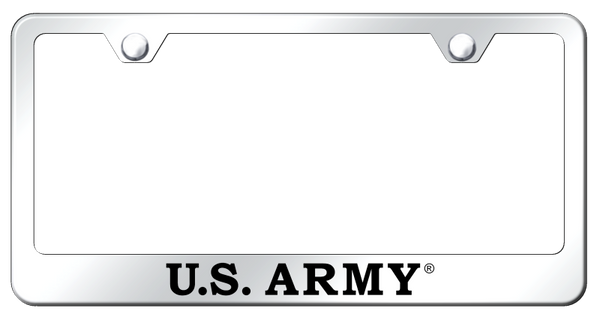 U.S. Army Stainless Steel Frame - Laser Etched Mirrored License Plate Frame - LF.ARMY.EC