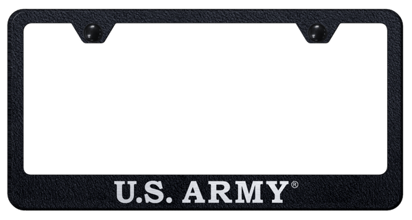 U.S. Army Stainless Steel Frame - Laser Etched Rugged Black License Plate Frame - LF.ARMY.ERB