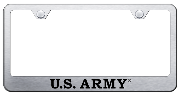 U.S. Army Stainless Steel Frame - Laser Etched Brushed License Plate Frame - LF.ARMY.ES