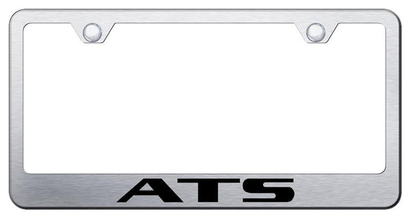 Cadillac ATS Brushed Stainless Steel Laser Etched Standard License Frame - LF.ATSC.ES