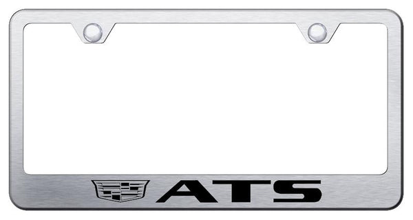 Cadillac ATS Brushed Stainless Steel Laser Etched Standard License Frame - LF.ATSC3.ES