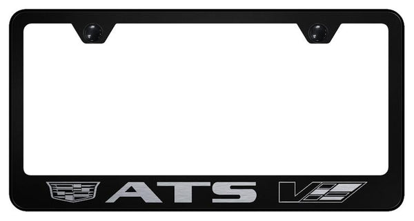 Cadillac ATS Black Laser Etched Standard License Frame - LF.ATSV3.EB