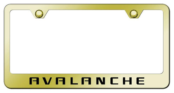 Chevrolet Avalanche Gold Laser Etched Standard License Frame - LF.AVL.EG