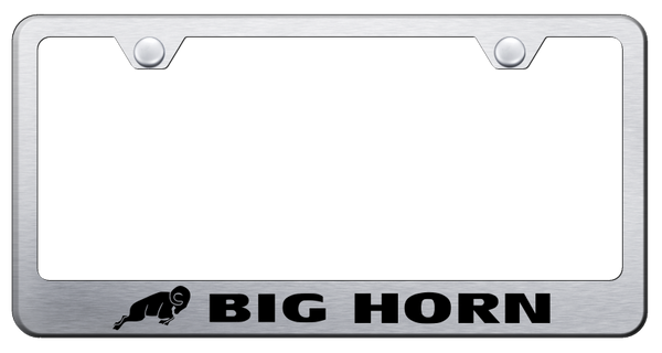 RAM Big Horn Stainless Steel Frame - Laser Etched Brushed License Plate Frame - LF.BGH.ES