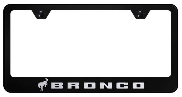 Ford Bronco 2020 Stainless Steel Frame - Laser Etched Black License Plate Frame - LF.BRO3.EB