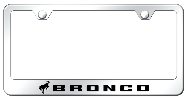 Ford Bronco 2020 Stainless Steel Frame - Laser Etched Mirrored License Plate Frame - LF.BRO3.EC