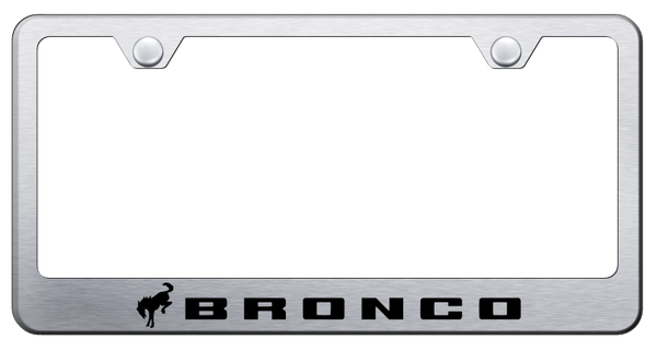 Ford Bronco 2020 Stainless Steel Frame - Laser Etched Brushed License Plate Frame - LF.BRO3.ES