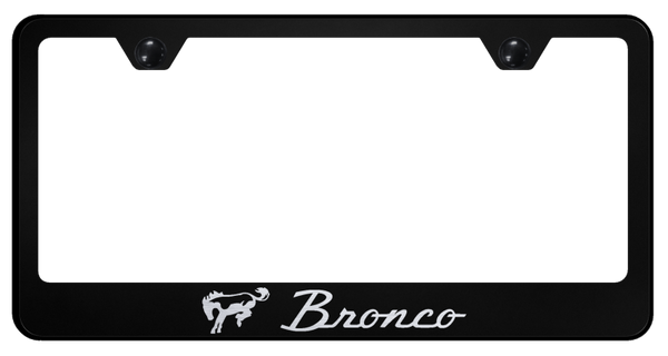 Ford Bronco Stainless Steel Frame - Laser Etched Black License Plate Frame - LF.BRO.EB