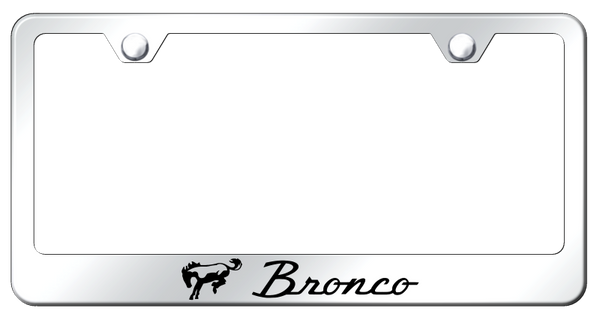 Ford Bronco Stainless Steel Frame - Laser Etched Mirrored License Plate Frame - LF.BRO.EC