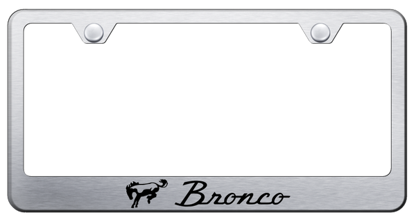 Ford Bronco Stainless Steel Frame - Laser Etched Brushed License Plate Frame - LF.BRO.ES