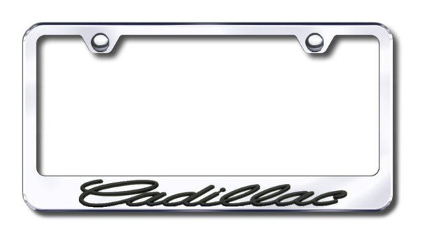 Cadillac Cadillac Black on Chrome Laser Etched Standard License Frame - LF.CAD.BC