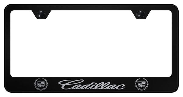 Cadillac Cadillac Black Laser Etched Standard License Frame - LF.CAD.EB