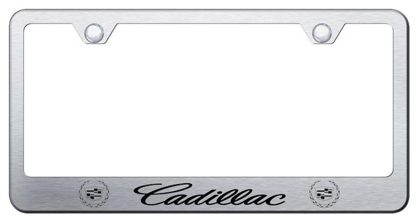 Cadillac Cadillac Brushed Stainless Steel Laser Etched Standard License Frame - LF.CAD.ES