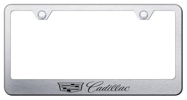 Cadillac Cadillac Brushed Stainless Steel Laser Etched Standard License Frame - LF.CAD3.ES