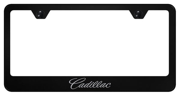 Cadillac Cadillac Name Black Laser Etched Standard License Frame - LF.CADN.EB