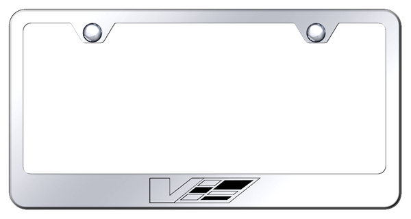 Cadillac Cadillac V Logo Stainless Steel Frame - Etched Mirrored License Plate Frame - LF.CADV.EC